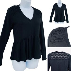 Belle Du Jour Peplum Eyelet DesignTop Sz S
